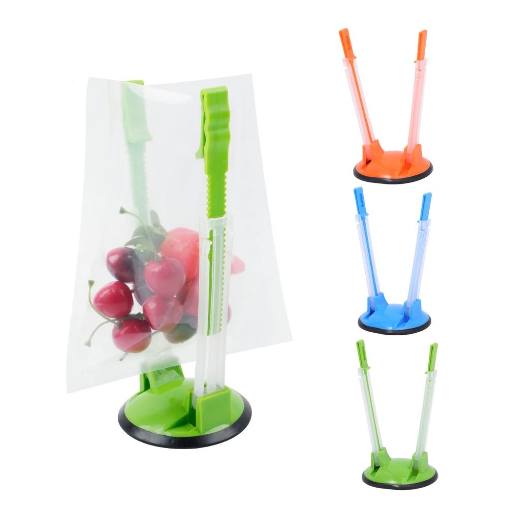 

Reusable Kitchen Food Snack Seal Sealing Bag Clips Non Slip Adjustable Hands Free Baggy Rack Clip Ziplock Storage Bag Holder