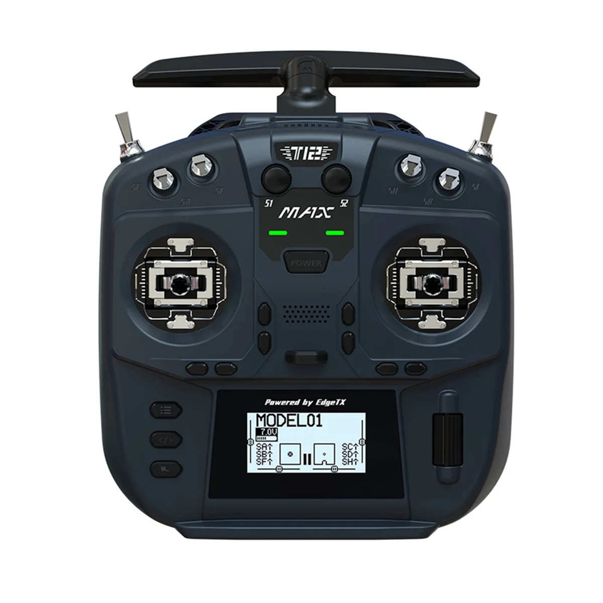 

T12 MAX ELRS 2.4G Remote Control Radio Controller Hall Sensor Gimbal Foldable Antenna for RC FPV Drone-Sunrise