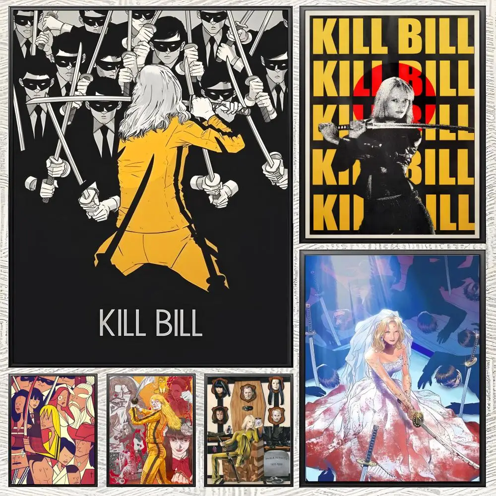 Movie K-Kill Bill-l Poster Waterproof & Self-adhesive HD Wall Art, Ideal for Home Decor & Gifts