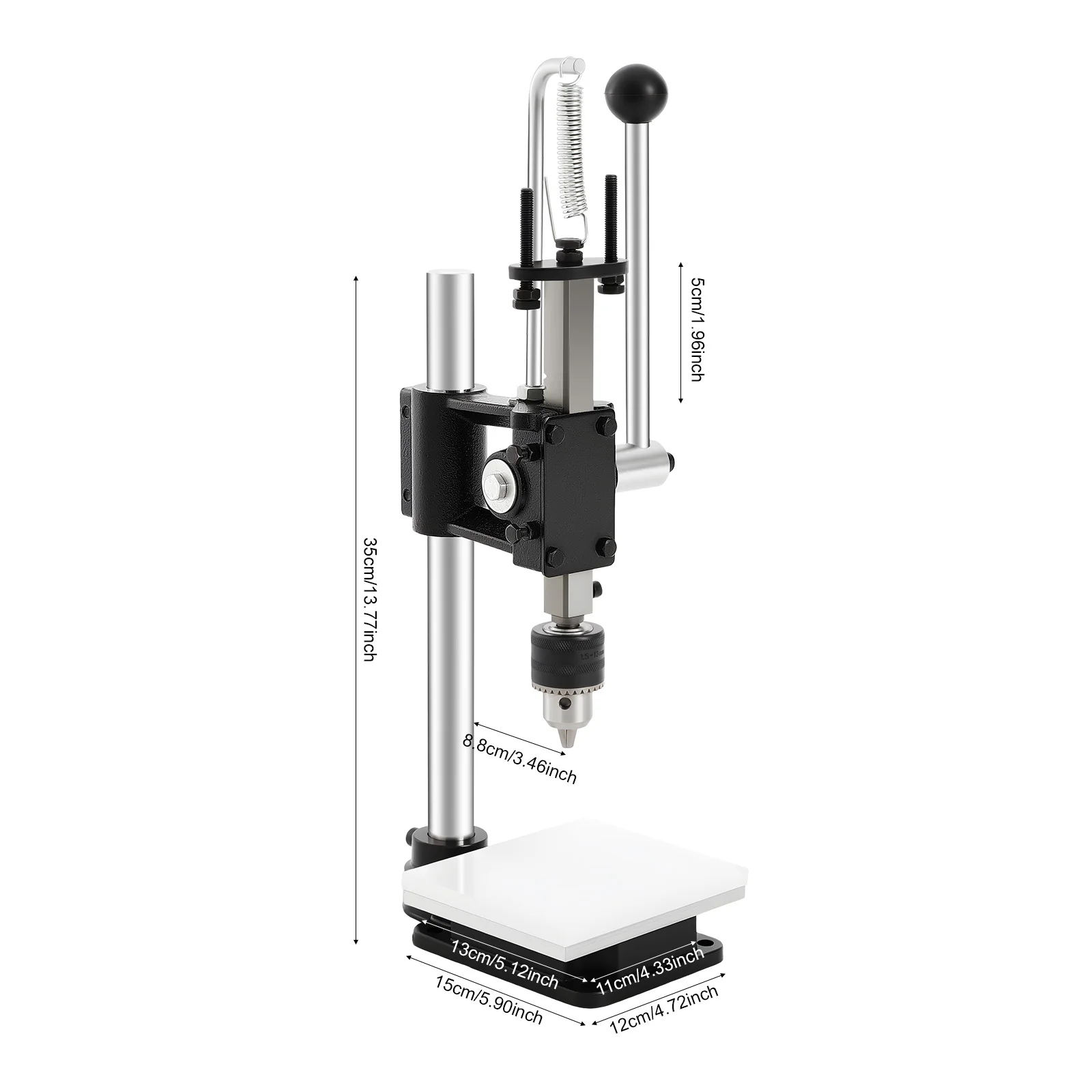 Manual Press Puncher 0-16cm Adjustable For Leather Craftsmen Aluminum Plate Low Noise For Leather Paper Fabric Soft Cutting Stamping