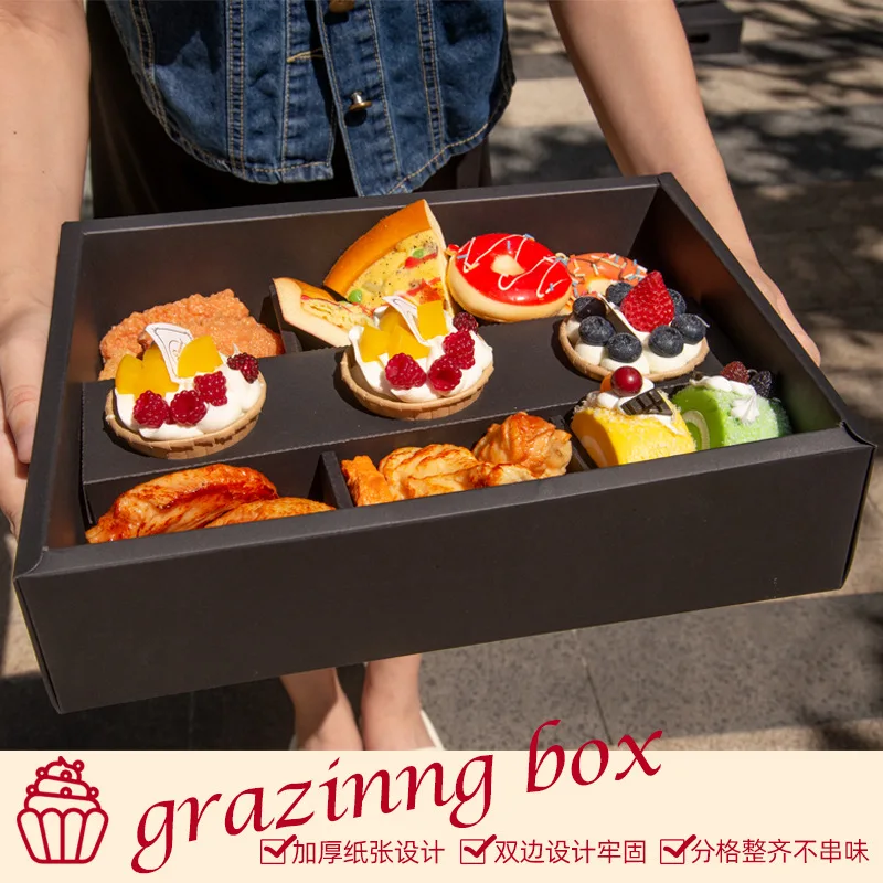 Maßgeschneidert. Grenzüberschreitende, heiße, verdickte 6-Gitter-Picknickbox für Party, Kuchen, Snackschale, Nachmittagstee, Campingbox, Fabrik, Großhandel