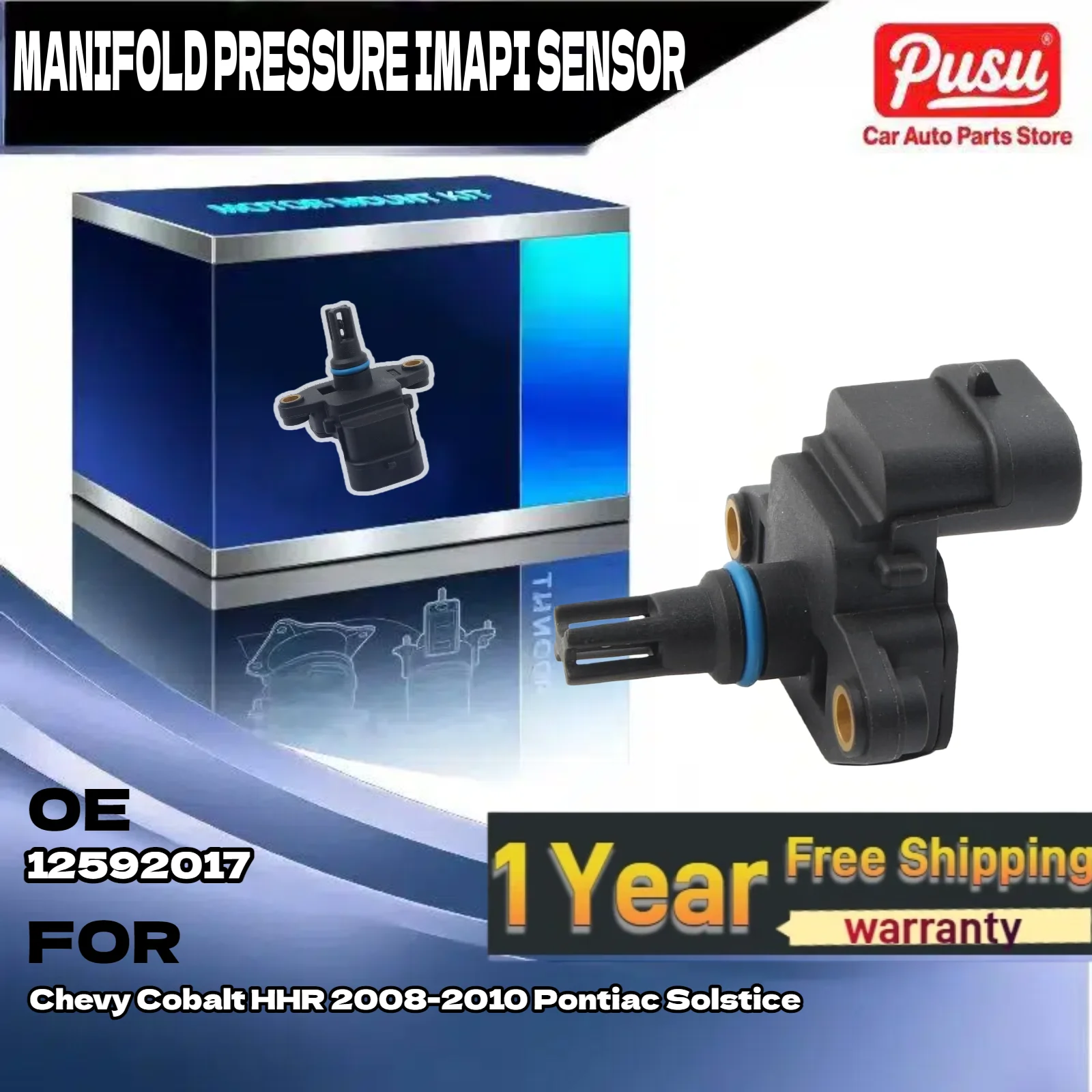 Sensor MAP para Chevy para Pontiac Reemplazo para 12592017 19129920 Se adapta a Cobalt HHR Solstice 2008-2010