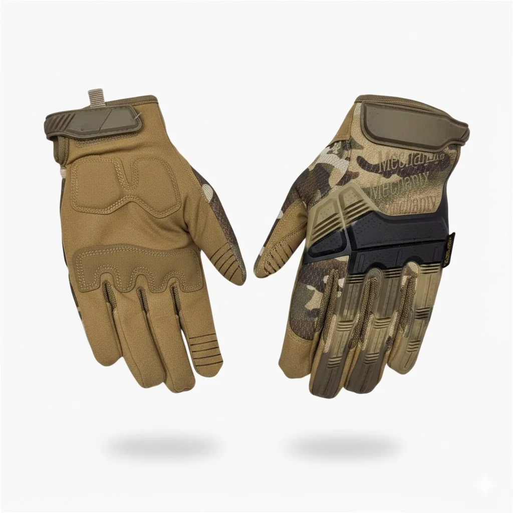Heavy Duty High Performance Flexible Mechanic Tactical Full Finger Hiking Gloves