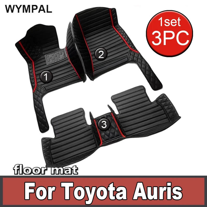 

Custom Automotive Car Floor Mats For Toyota Auris 2006 2007 2008 2009 2010 Auto Luxury Leather Men Women Car Mats Full Coverage