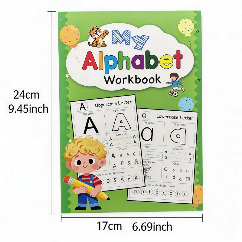 48 Pages, Children's Letter Game Drawing Book, 7 Practice Games, Pen Control Training, Fun  Exercises, Interactive Activity Book