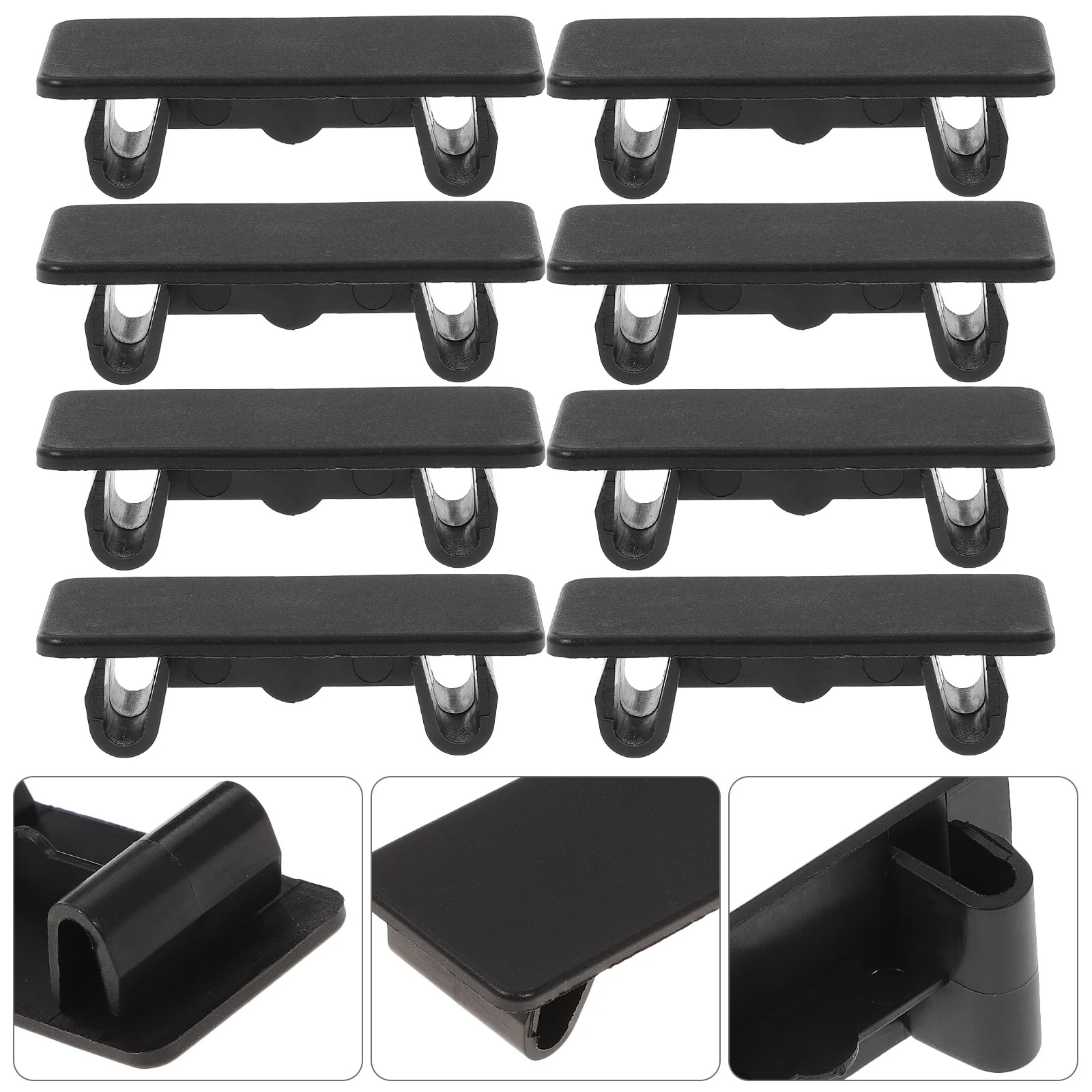 

8 Pcs Switch Panel Cover Stand Automotive Toggle Hole Rocker Arm Bracket Filler for Rectangular Snap-in Plug Nylon Black