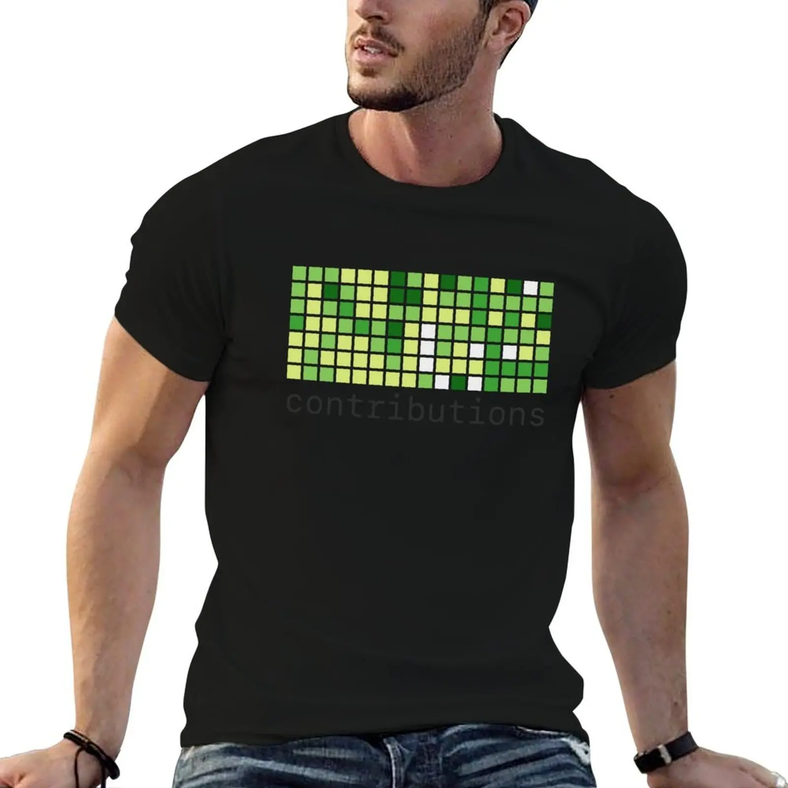 T-shirt à manches courtes avec imprimé classique Github Contributions