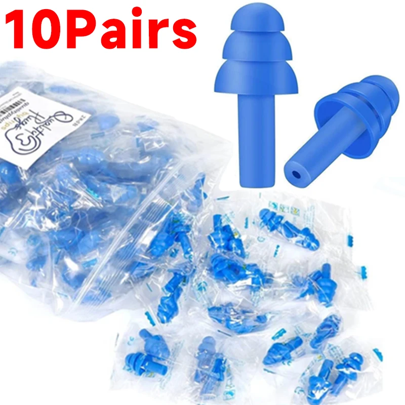 1/10Pairs Soft Silicone Earplugs Waterproof Swimming Ear Plugs Reusable Noise Reduction Sleeping Ear Plugs Hearing Protection