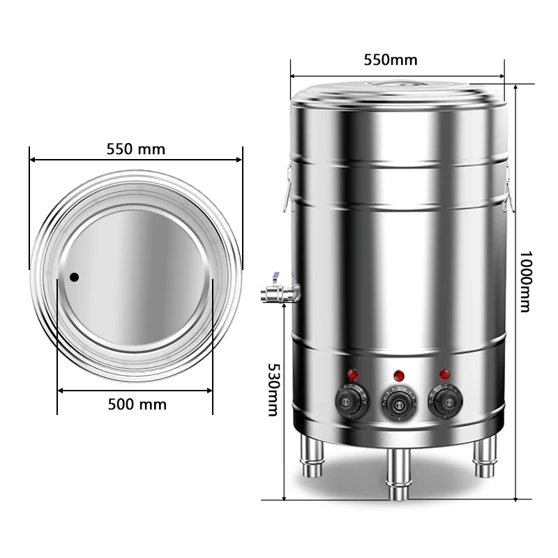 Customizable Commercial 100L Stainless Steel 220V Motor Slow Steam Cooker Soup Machine Pot with Lid for Restaurant