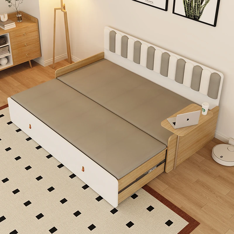 Small apartment living room sofa bed dual-purpose multi-functional pull-out storage bed foldable Arhat bed