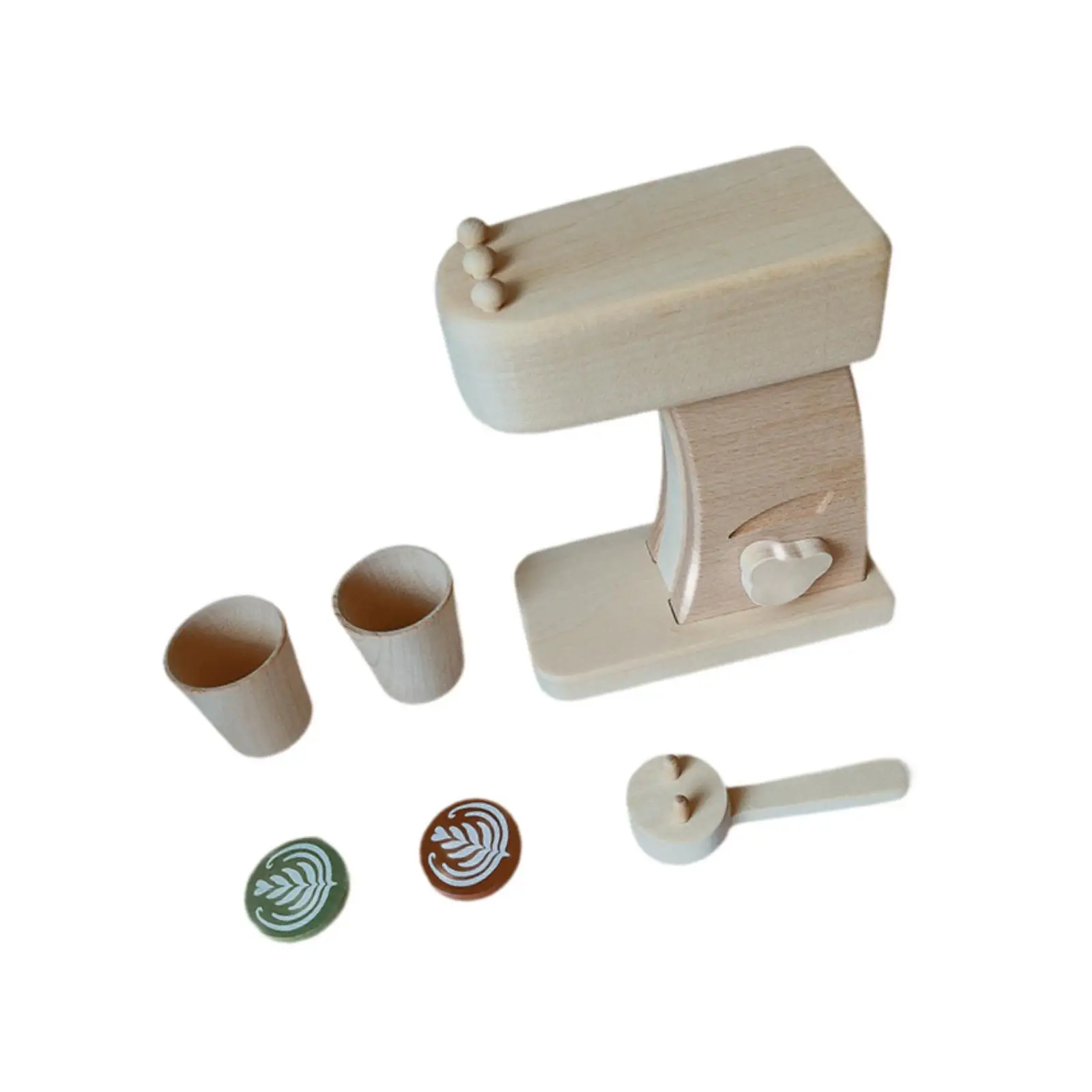 

Wooden Coffee Maker Set, Espresso Machine Playset, Play Kitchen Accessory, Stimulates Imaginative for Toddlers Gifts