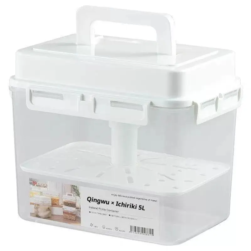 Contenedor de almacenamiento de kimchi de 5L, tarro para encurtidos, pepinillos, repollo fermentado, kimchi y organización de fermentación