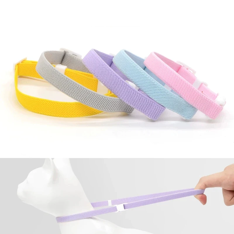 Elastic Cat Collar with Safety Buckle Adjustable Stretch Pet Neck Strap for Kittens Puppies Small Dogs