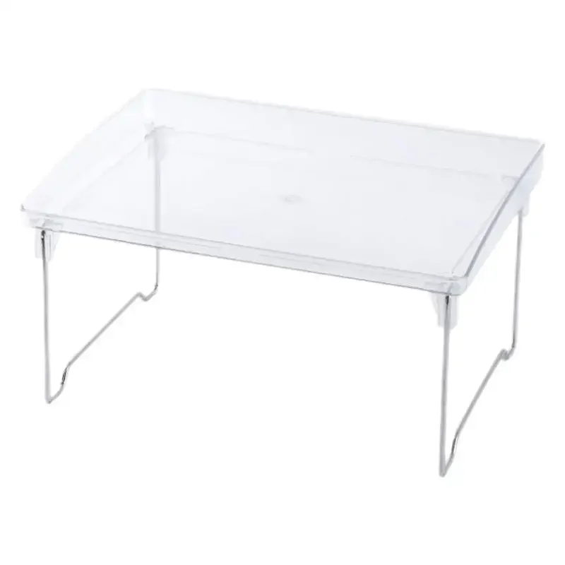 Transparent Double Desktop Shelf Acrylic Cup Holder Foldable Kitchen Bathroom