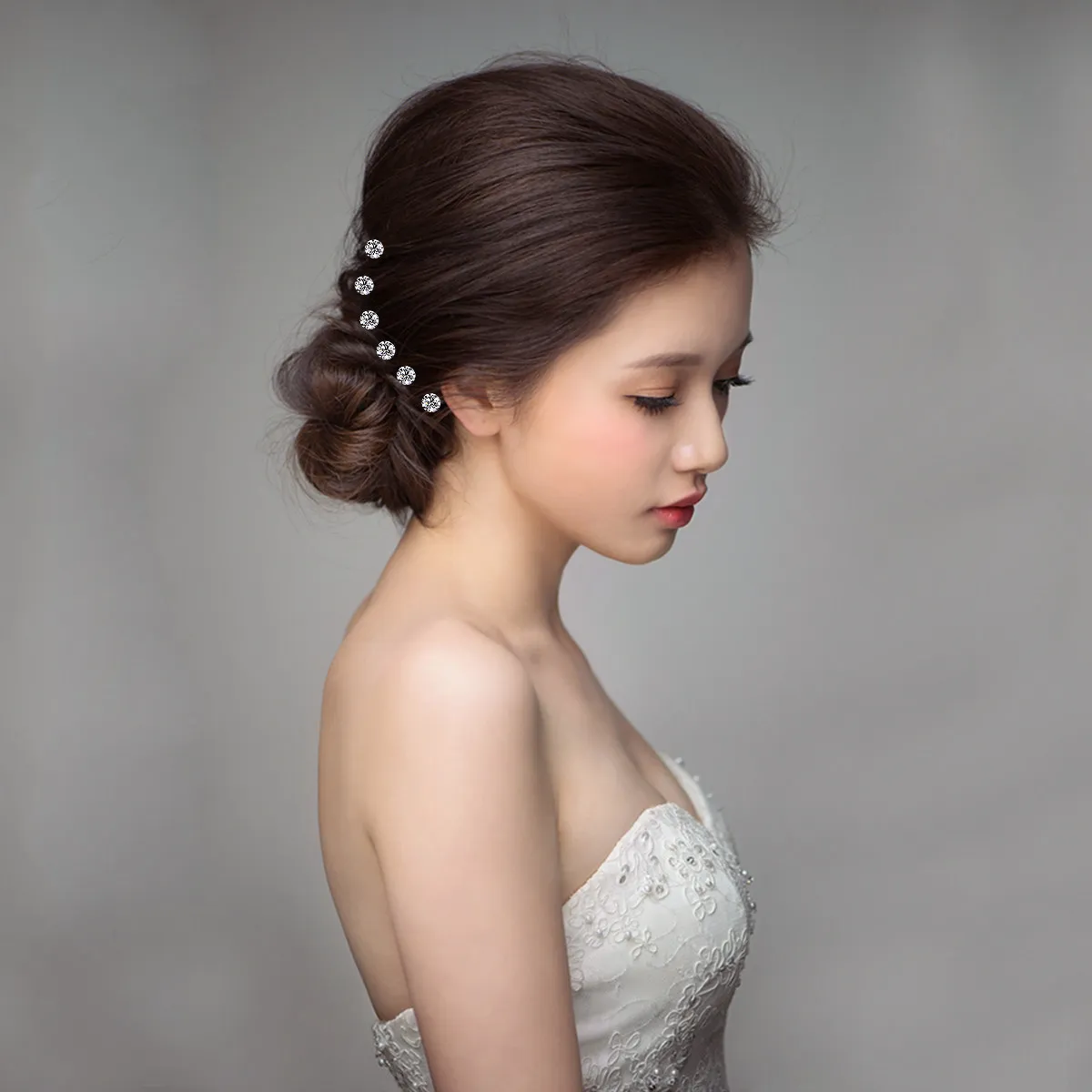 

10Pcs Spiral Hairpins for Women Girls Bridal Wedding Hair Accessories Delicate Metal Rhinestone Hair Clips Crystal Clear Bling