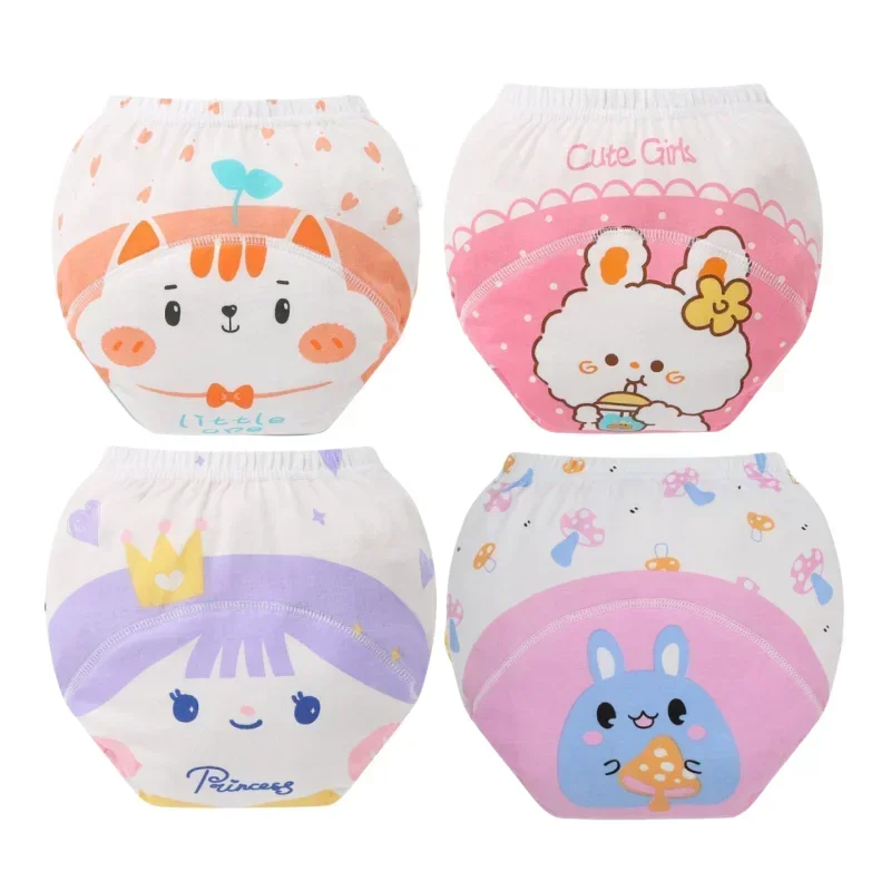 4PC Boys Girls Diapers Panties  Baby Potty Training Pants Children's Cotton Urine-proof Underwear