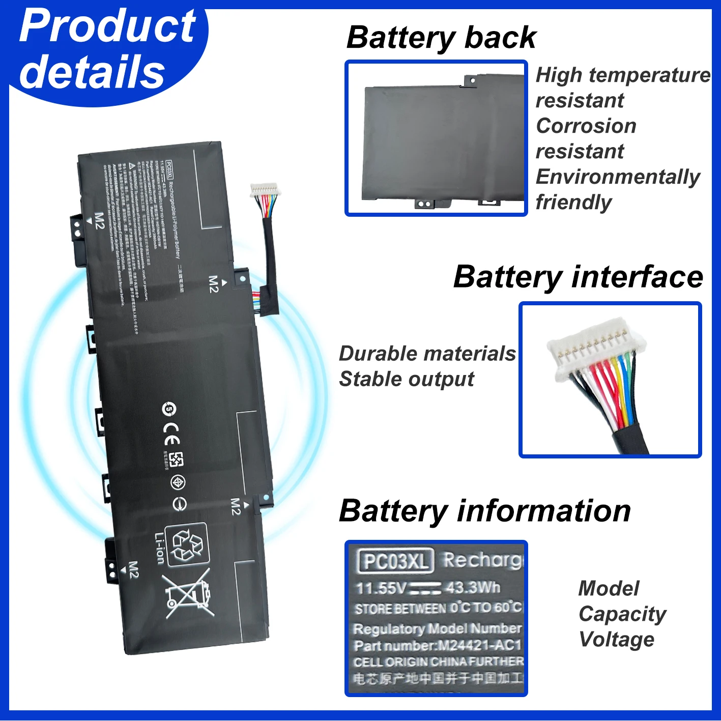 PC03XL M24648-005 Battery For HP Pavilion x360 14 15 14-DY 14-BA 14-CD 15-er Series HSTNN-OB1W M24421-271 M24421-AC1 PC03043XL