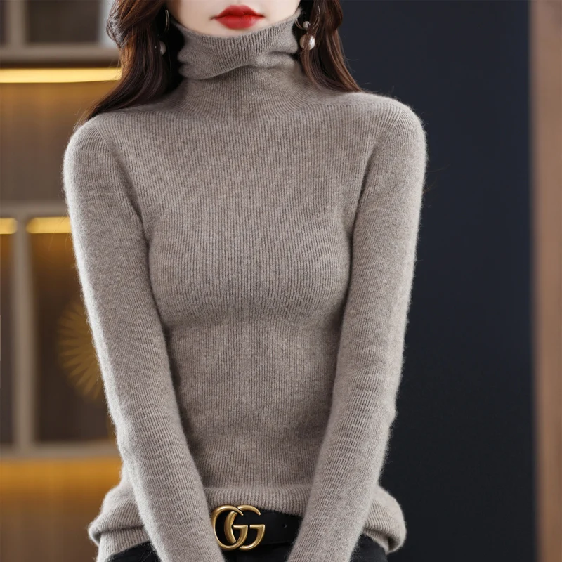 New knitted bottoming shirt in autumn and winter turtle neck 2023 explosions solid color slim wool fir.