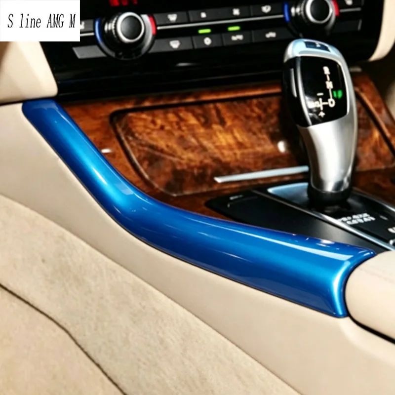 Pour BMW Série 5 F10 F11 RHD 2011-2017, garniture latérale de la console centrale, boîte de rangement pour accoudoir, autocollant, accessoires intérieurs
