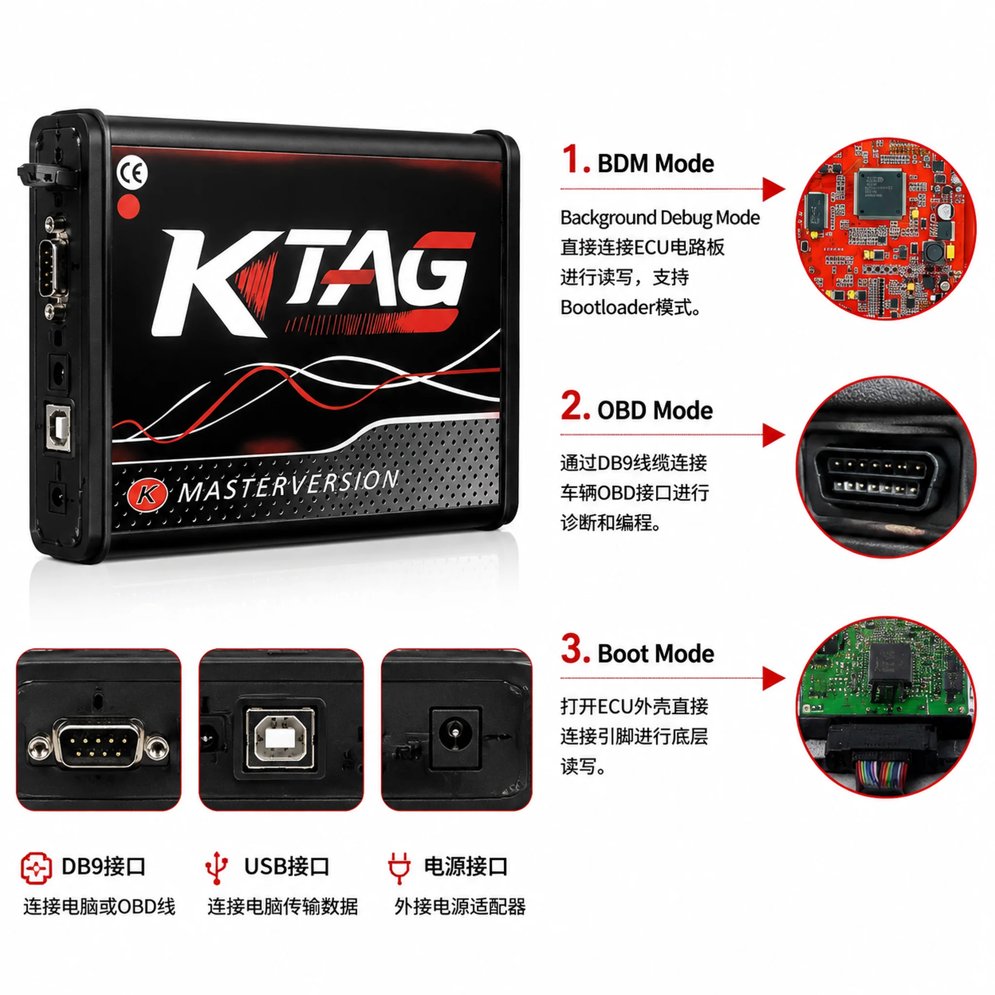 KTAG V7.020 V2.25 Red PCB Red European ECU Programmer Unlimited Points Networkable Online KESS V5.017 K-TAG 7.020 OBD2 Tuning