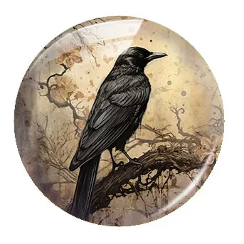 Halloween Gothic Horror Black Scarecrow Raven Skull Witch Wolf Photo Glass Cabochon Flatback Demo Cameo For Diy Jewelry Making