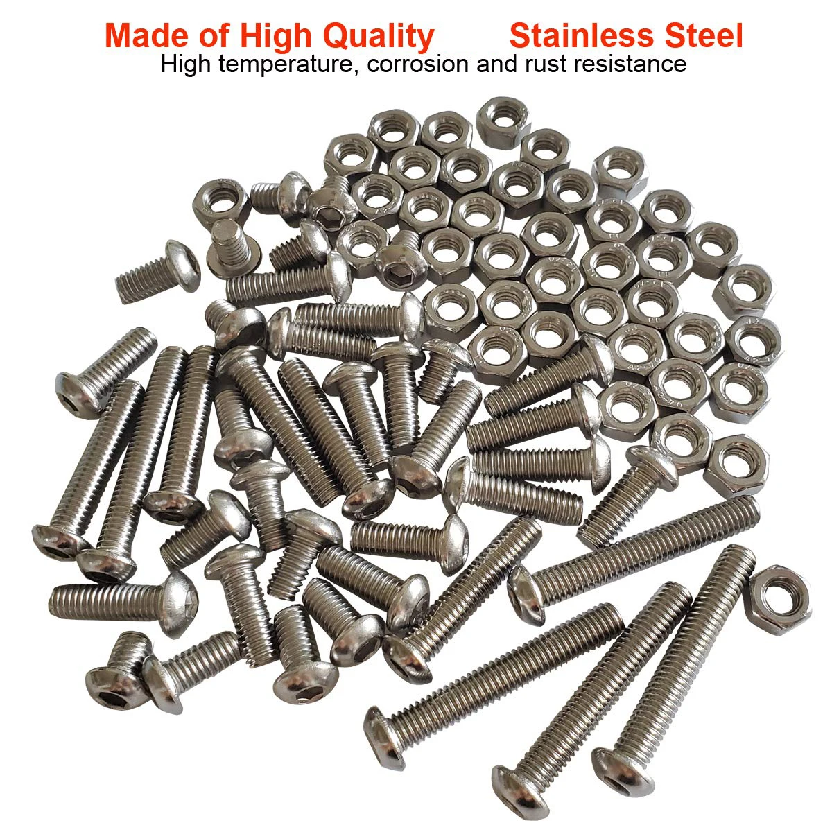 84 مجموعة من مجموعات مجموعة مسامير سداسية M6 x 8/12/16/20/30/40 مم، مقابس سداسية داخلية من الفولاذ المقاوم للصدأ للقيادة