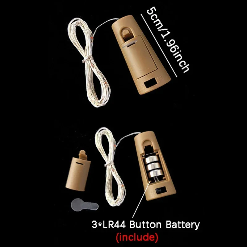 10/20 المصابيح زجاجة النبيذ سلسلة ضوء الأسلاك النحاسية الجنية أضواء الفلين شكل عيد الميلاد مصباح لحفل زفاف حديقة غرفة الديكور