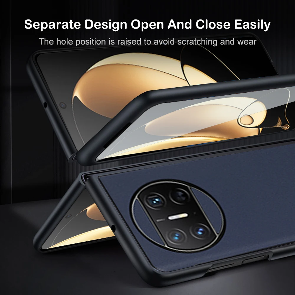 For Huawei Mate X3 Case Sheepskin Leather Silicone Cover Coque Huawey Hauwei MateX3 X 3 3X 4G Camera Protection Anti-fall Bumper