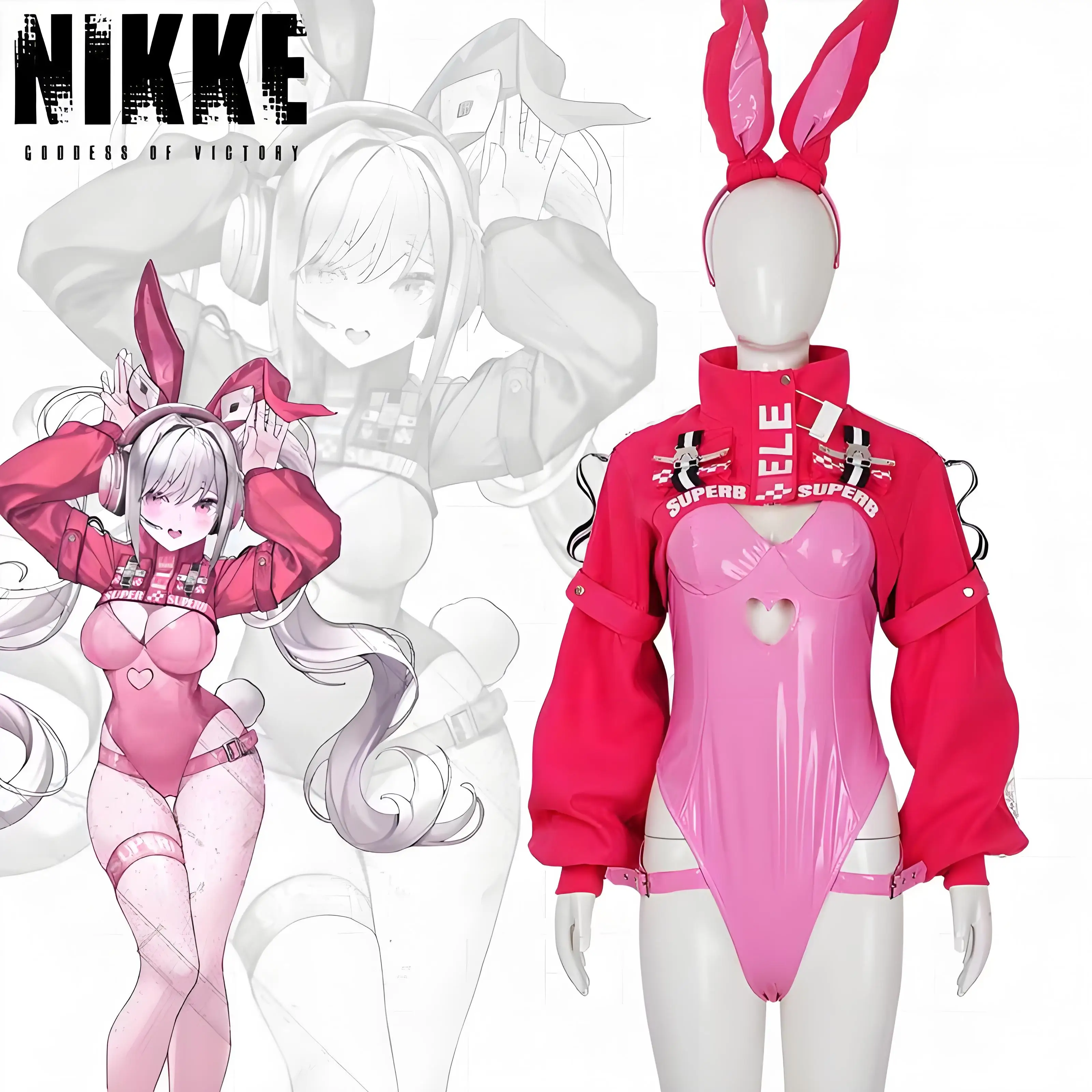 Alice Rabbit Girl Costume NIKKE Victory Goddess Female Sexy Alice Role Playing Rabbit Set jumpsuit jacket