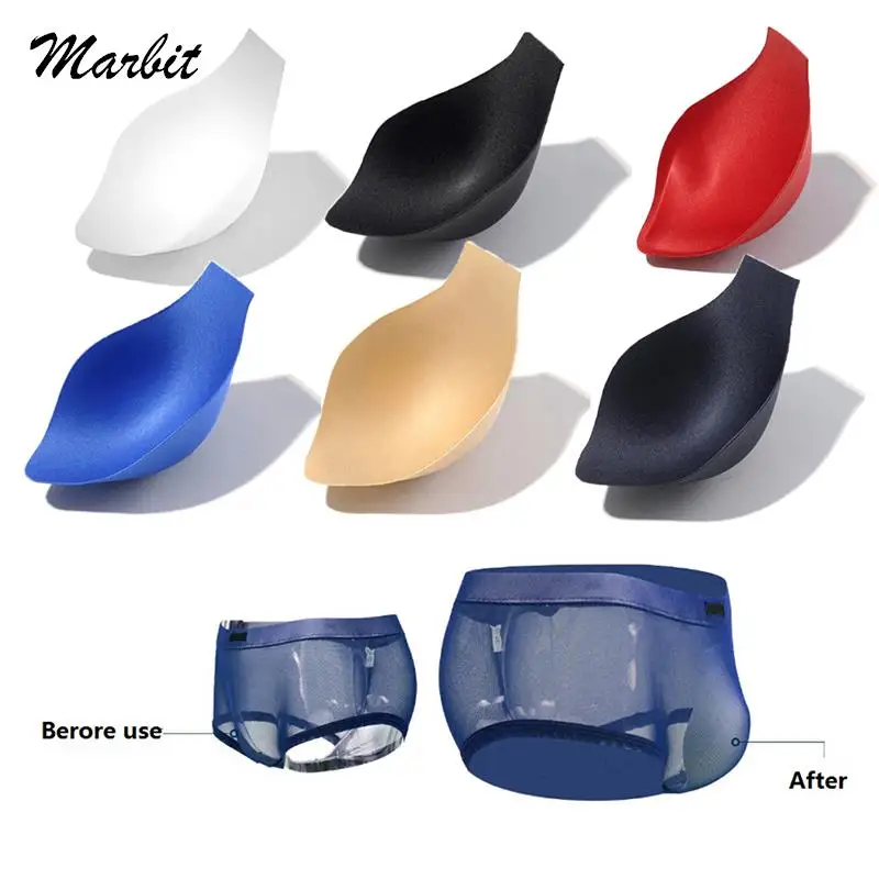 Men Swimsuit Briefs Protective Pouch Swimwear Underwear Sponge Pad Enhancement Cup Push Ups Expansion Bag Front Pads