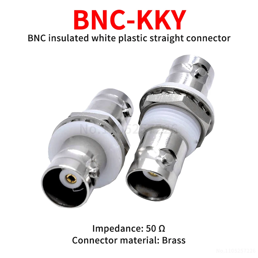 BNC-KKY BNC Female to Female Straight Connector with Nut and Washer BNC Insulated White Plastic Female-to-Female Connecor (1pcs)