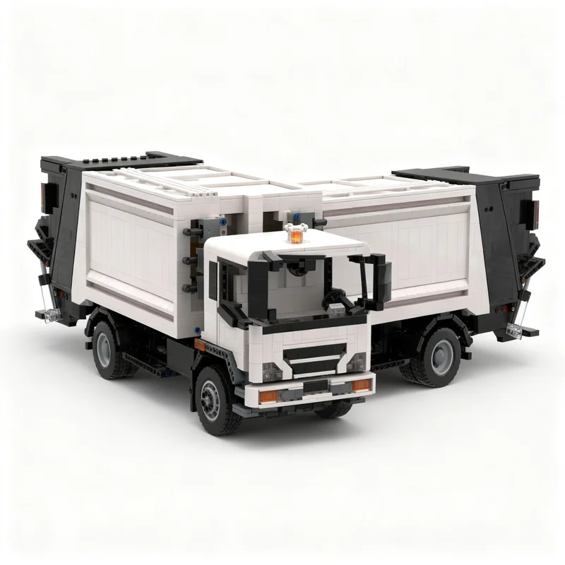 3523 個 MOC リアローダーゴミ収集車テクニカルモデルビルディングおもちゃブロックアーキテクチャ DIY クリスマスギフトアイデア教育