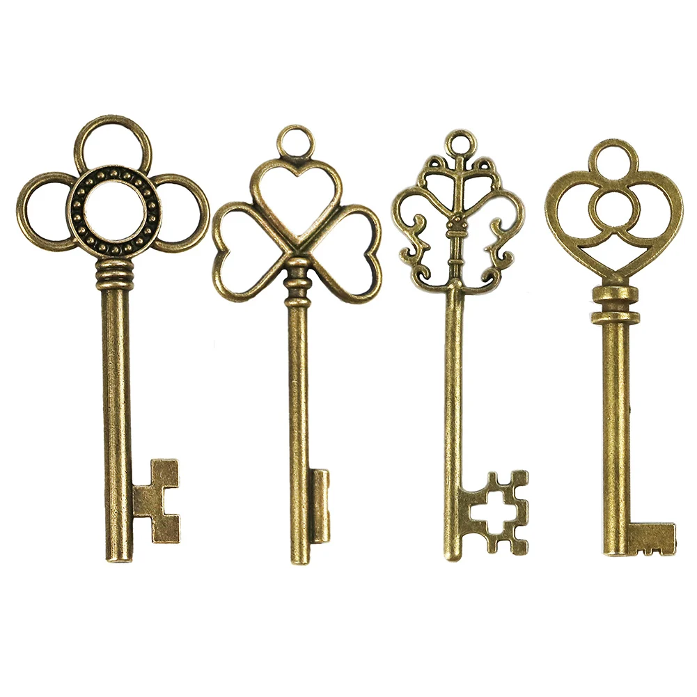 Bronze Keys Large Antique Vintage Old Brass Skeleton Lot Cabinet Lock Home Improvement Building Hardware Drawer Locks