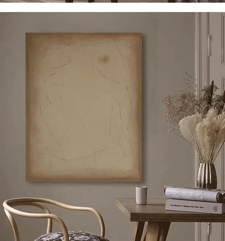 

Hand Painted Canvas Painting Brown Abstract Painting Beige Art Textured Wall Art Wabi Sabi Minimalist Art Japanese Room Decor