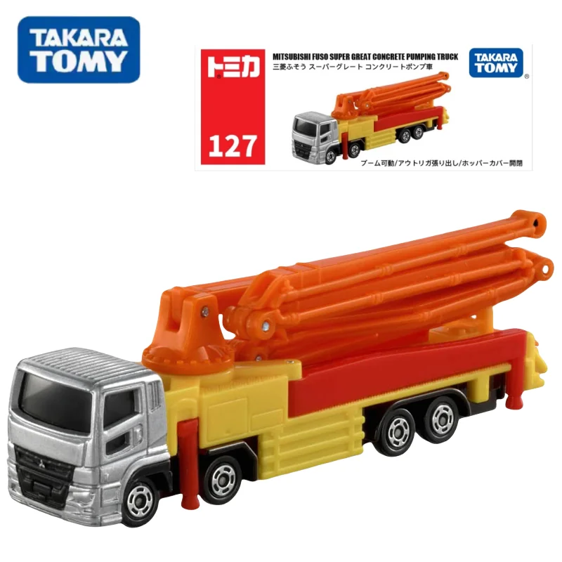 TAKARA TOMY 1:64,127 MHI Concrete Engineering Transport pump truck alloy pressure shaft miniature model,adult decoration,boy toy