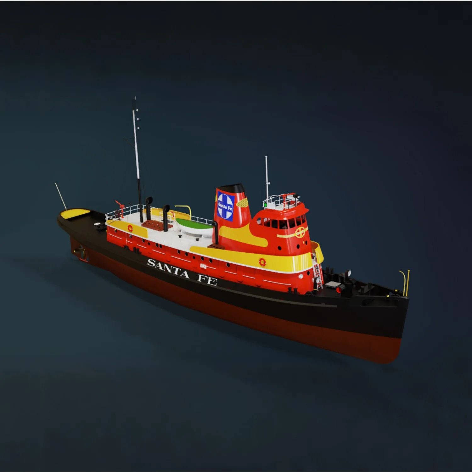 

1/72 RC Ships 63.5cm 1945 Edward J Engel Remote Control TugBoat Rich in Detail 3D Printed One-Piece RC Ship Model Kit Ship Toy