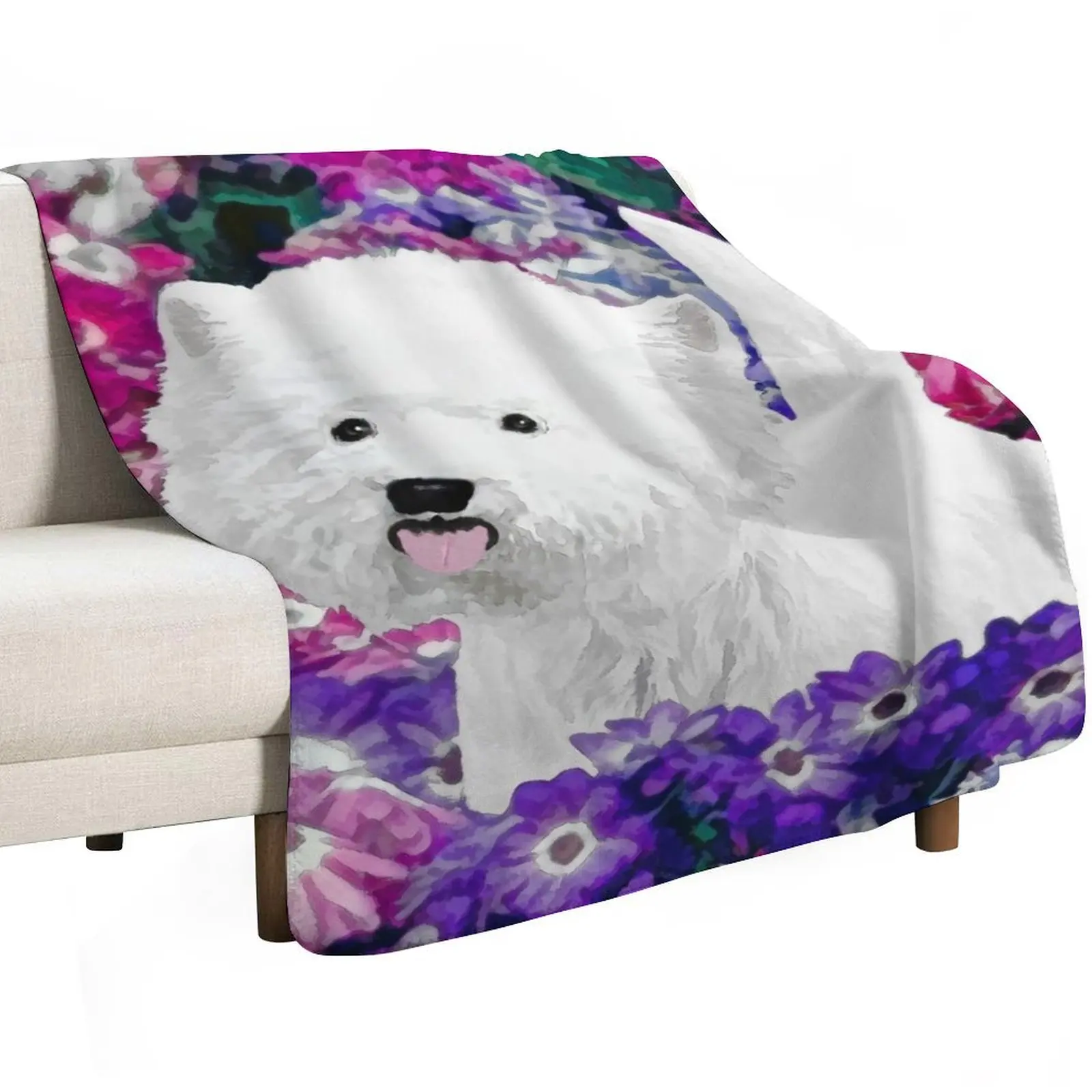 West Highland White Terrier Throw Blanket Thermal warm for winter Kid'S Soft Loose Multi-Purpose Blankets