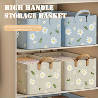 Storage Box Foldable Steel Framework Clothes Organizer with Handle for Underwear Socks Scarves Stackable Reusable Storage Case