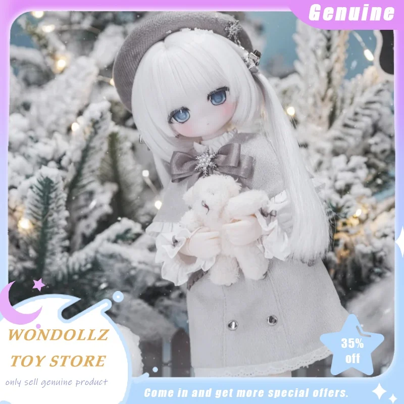 

Genuine Tinyfox 1/6 Bjd Flurry Mjd Movable Doll Winter Snow Doll Kawaii Girl Figure Including Clothes Desktop Ornament Girl Gift