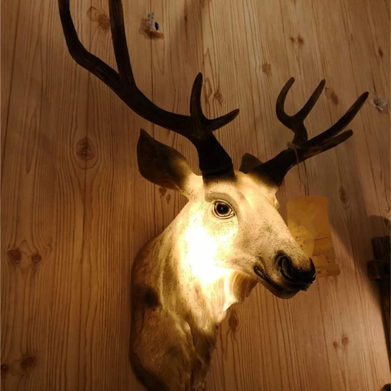 TINNY-Nordic Deer Wall Lâmpada LED, Interior Simulação Criativa Sconce Lights, Home Living Room Corredor Backdrop Decor