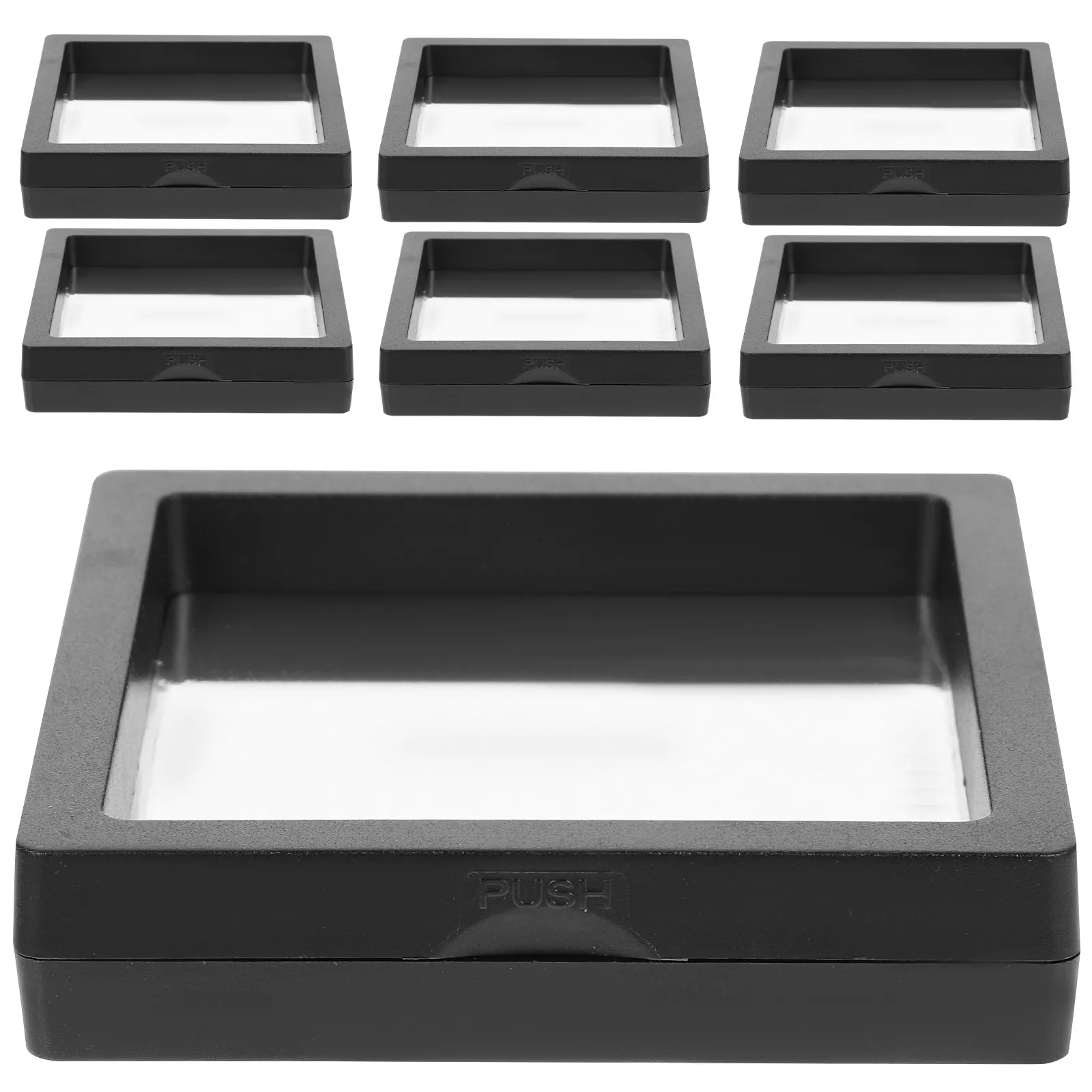 

12Sets Transparent Frames Waterproof Case Desktop Stand for Coins Jewelry Medals Specimens Floating Coin Frame