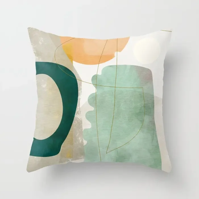 decorative Home pillow case Cushion covers 45*45 nordic 40*40 40x40cm 50x50cm Pink Red Morandi Geometric Abstract 45x45cm Yellow