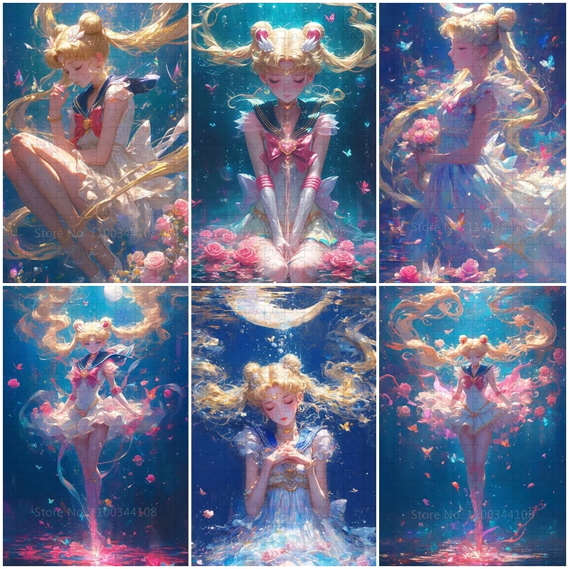 Sailor Moon Jigsaw Puzzle Classic Anime Character 300/500/1000 Pieces Puzzles Adult Stress Relieving Game Children Handmade Toys