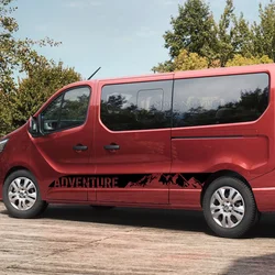 2Pcs Car Door Side Stickers Mountain Adventure Graphic Vinyl Decals Accessories For Renault Trafic 3 2 MK1 MK2 MK3 Camper Van