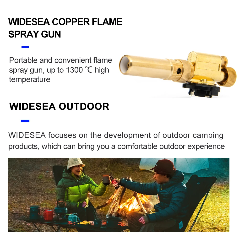 Widesea Camping Airbrush BBQ Cooking  Welding Gas Torch Flame Outdoor Ignition Flamethrower Heat Butane Burner Spray Gun Nozzle