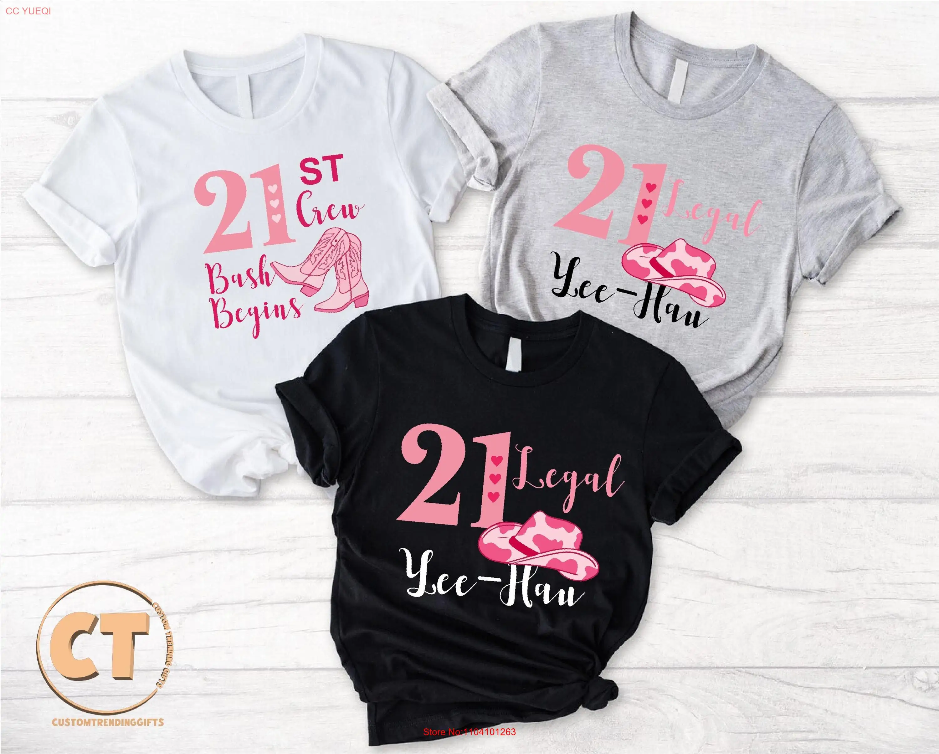 

Western 21st Birthday T Shirt Squad Crew and Legal Cowgirl Theme Party long or short sleeves