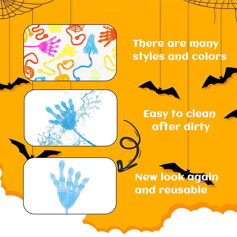 Dehnbare Klebrige Spinnen als Party-Geschenk für Kinder aus TRP-Material, Preise für Klassenzimmer und Halloween-Party-Dekoration – Detail 9