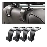 4 PCS Universal Car Seat Headrest Hook for Auto Rear Seat Organizer Hanger Storage Holder for Handbag Purse Bags Clothes Coats
