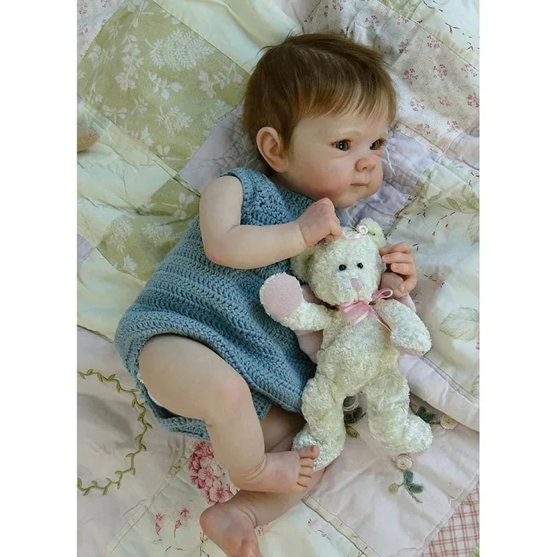 Boneca bebê reborn de silicone, corpo inteiro de 18 polegadas, bettie, bebê realista, múltiplas camadas, pintura de pele 3d com veias visíveis, bebe reborn