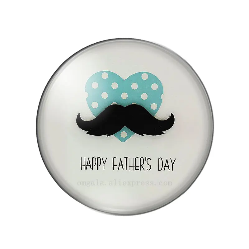 Cartoon Dad Moustache Art Drawing Patterns 12mm/14mm/18mm/20mm/25mm Round photo demo glass cabochon flat back Making findings